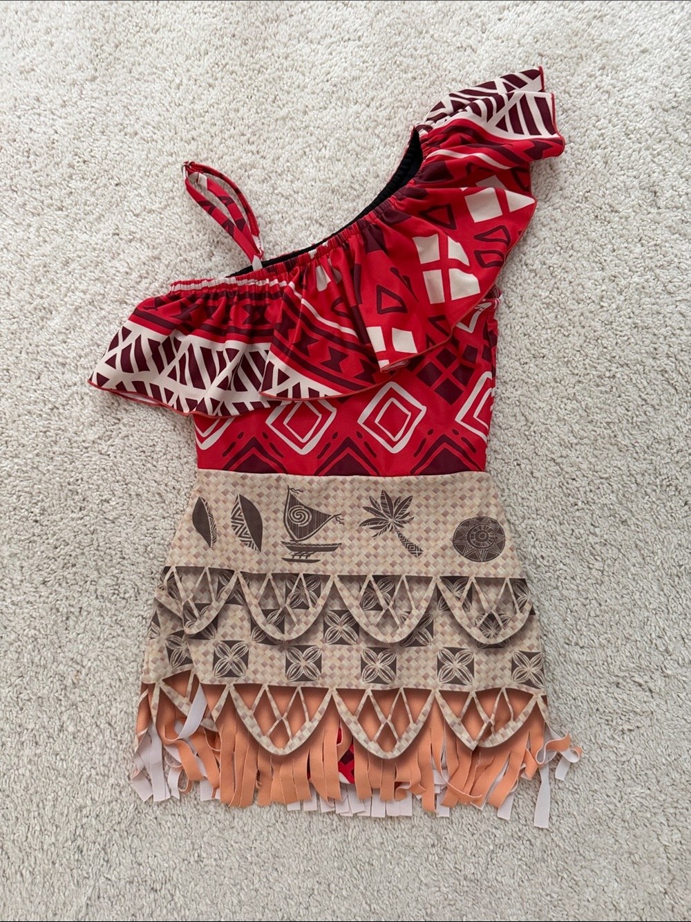 Aulani Disney Moana One-Shoulder Kids Swim One-Piece
